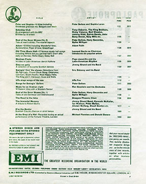 The Beatles - Please Please Me (Parlophone PMC 1202) – cover, back side