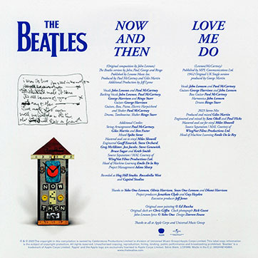 The Beatles – Now And Then / Love Me Do (Apple 0602448145864) – insert, back side