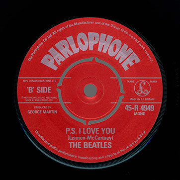 The Beatles – Love Me Do / P.S. I Love You (Parlophone 5099901740172) – label, side B