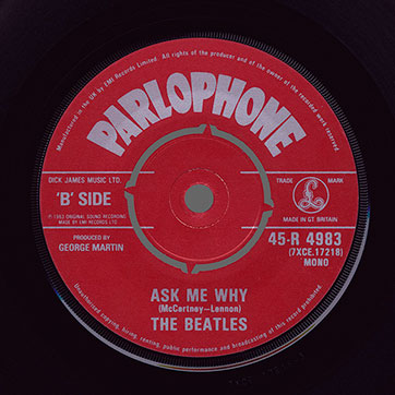 The Beatles – Please Please Me / Ask Me Why (Parlophone 45-R 4983) – label (push-out center), side B