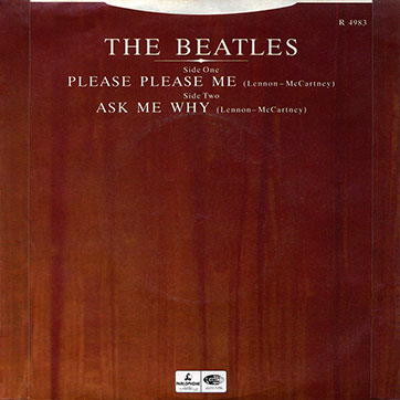 The Beatles – Please Please Me / Ask Me Why (Parlophone 45-R 4983) – picture sleeve, back side