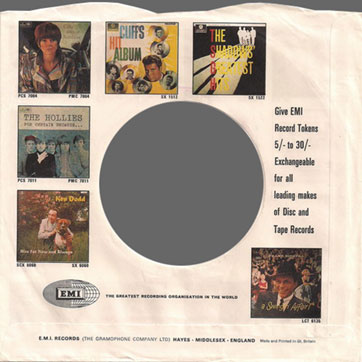 Colored Standard Sleeves with records advertisement Type 8B, back side