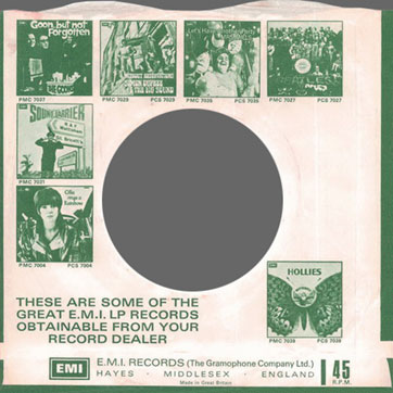 Colored Standard Sleeves with records advertisement Type 9A, back side