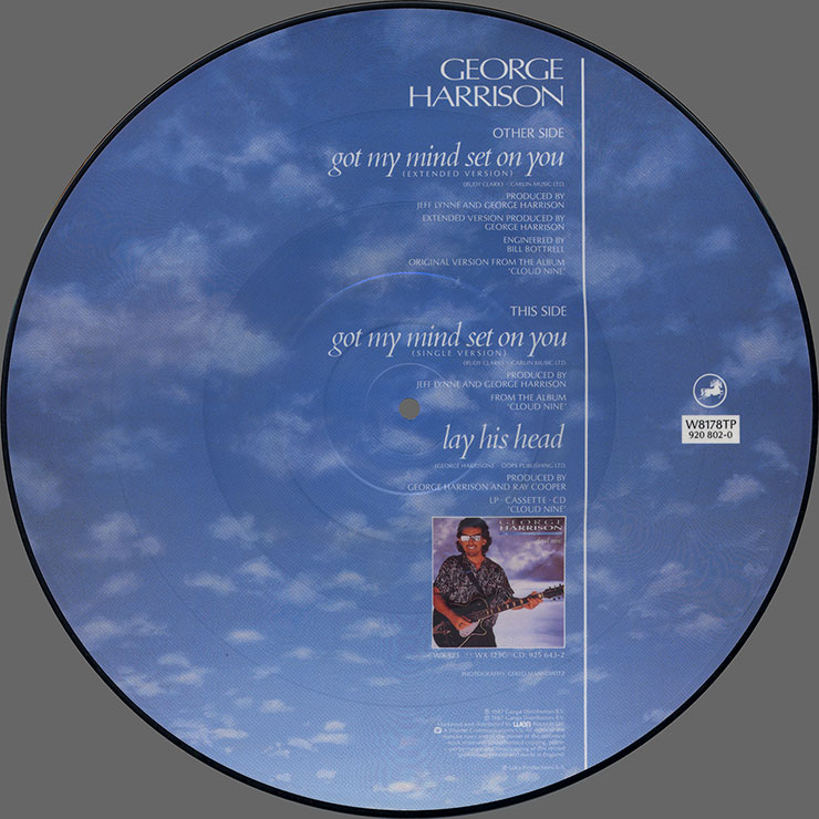 George Harrison - Got My Mind Set On You (Extended Version) (Dark Horse W 8178TP) – picture disc, side 2