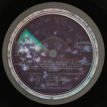 Paul McCartney and Wings - WINGS OVER AMERICA (Parlophone PCSP 720 / PCS 7201 / PCS 7202 / PCS 7203) – label LP2, side 3