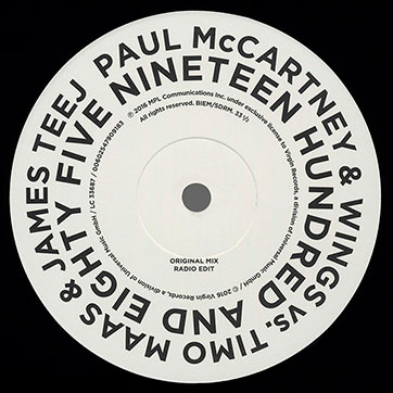 Paul McCartney and Wings vs. Timo Maas and James Teej (Virgin 0602547909183) – label, side A