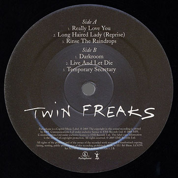 Twin Freaks (a.k.a. Paul McCartney and Freelance Hellraiser) - TWIN FREAKS (Parlophone 311 3001) – label LP 1, side 2