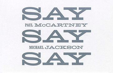 Paul McCartney, Michael Jackson – Say Say Say (2015 Remix) // Say Say Say (Instrumental) (Hear Music HRM-38269-01) – card with code for free MP3 download of the tracks, front side