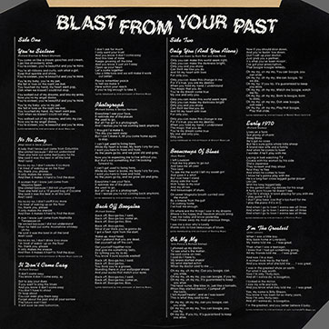 Ringo Starr - BLAST FROM YOUR PAST (Apple Records PCS 7170) – inner sleeve, front side