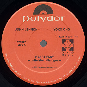 John Lennon / Yoko Ono - Heart Play: Unfinished Dialogue (Polydor 817 238-1 Y-1) − label, side 1
