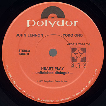 John Lennon / Yoko Ono - Heart Play: Unfinished Dialogue (Polydor 817 238-1 Y-1) − label, side 2