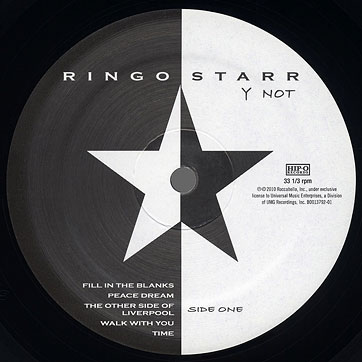 Ringo Starr - Y NOT (Hip-O Records B0013792-01) − label, side 1