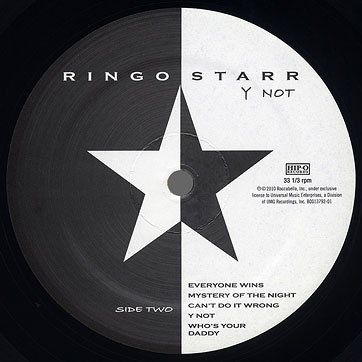Ringo Starr - Y NOT (Hip-O Records B0013792-01) − label, side 2