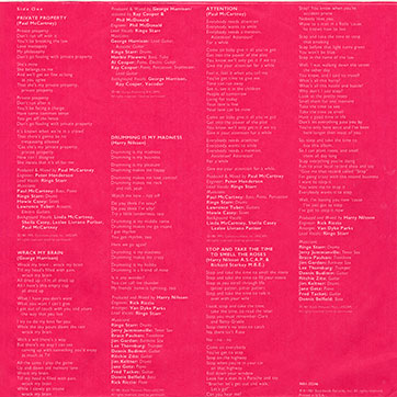 Ringo Starr - STOP AND SMELL THE ROSES (The Boardwalk Entertainment Co NBI 33246) - inner sleeve, front side