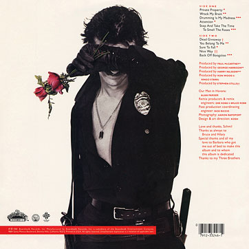 Ringo Starr - STOP AND SMELL THE ROSES (The Boardwalk Entertainment Co NBI 33246) - cover, back side