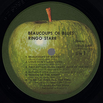 Ringo Starr - BEAUCOUPS OF BLUES (Apple SMAS-3368) - label (var. dark green apple), side 1