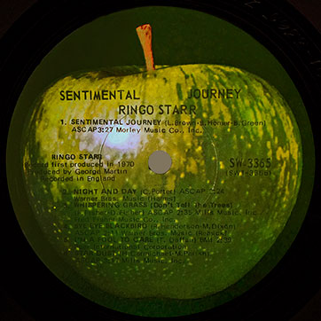 Ringo Starr - SENTIMENTAL JOURNEY (Apple SW-3365) - label (var. Jacksonville #1 and #2), side 1