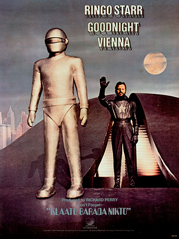 Ringo Starr - GOODNIGHT VIENNA (Apple SW-3417) − advertising poster for the company Capitol Records
