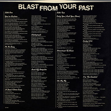 Ringo Starr - BLAST FROM YOUR PAST (Apple Records SW-3422) – inner sleeve, front side