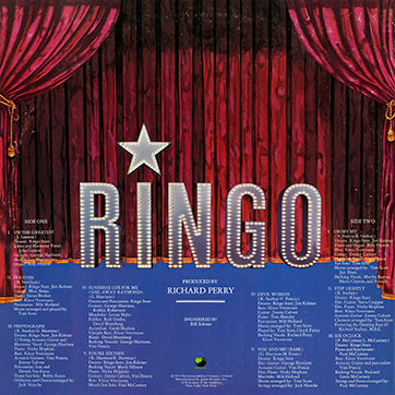 Ringo Starr - RINGO (Apple Records SWAL-3413) – gatefold cover, back side